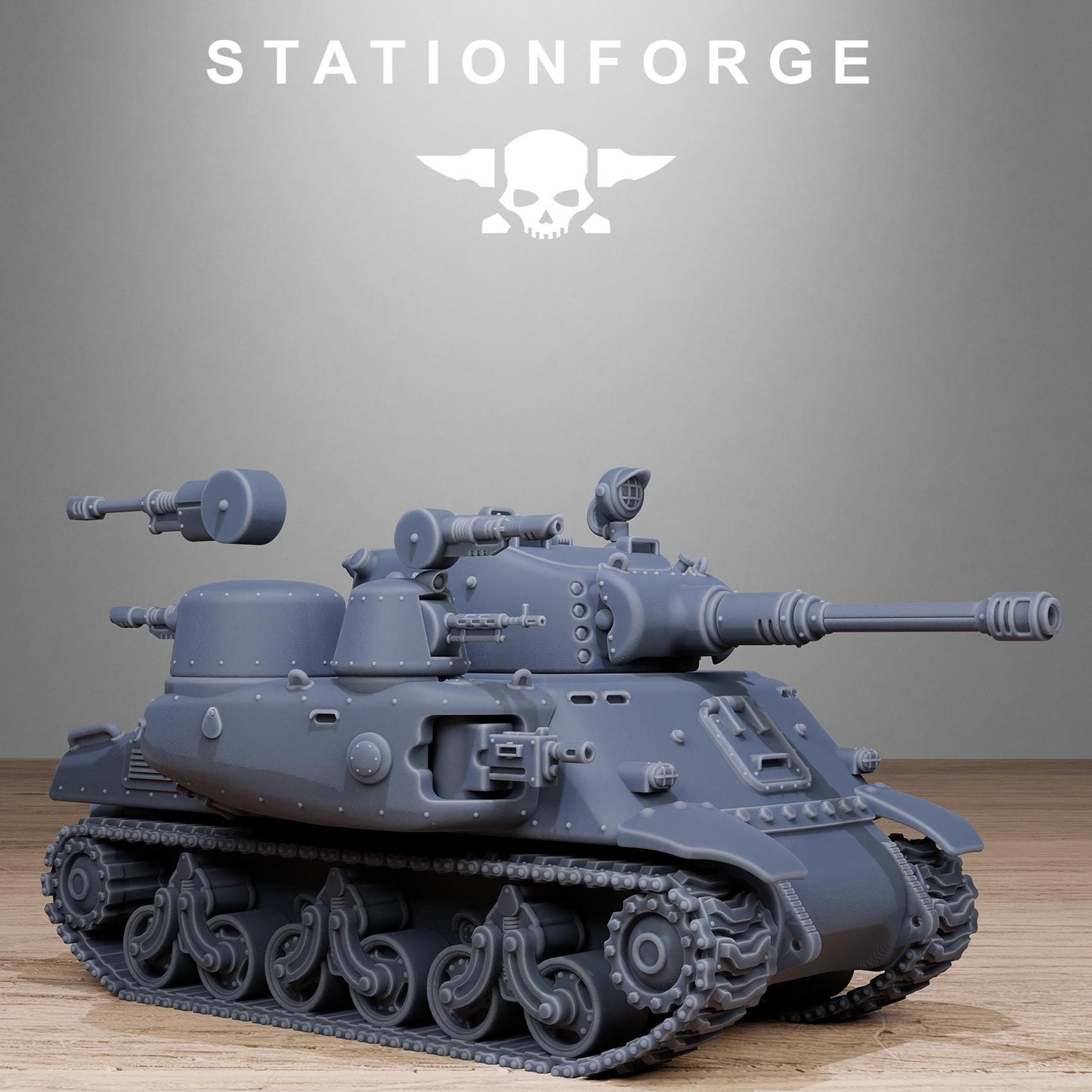FreeGuard Battle Tank - GrimGuard Heavy Tank, Sci-Fi Space Guard Soldiers by STATIONFORGE