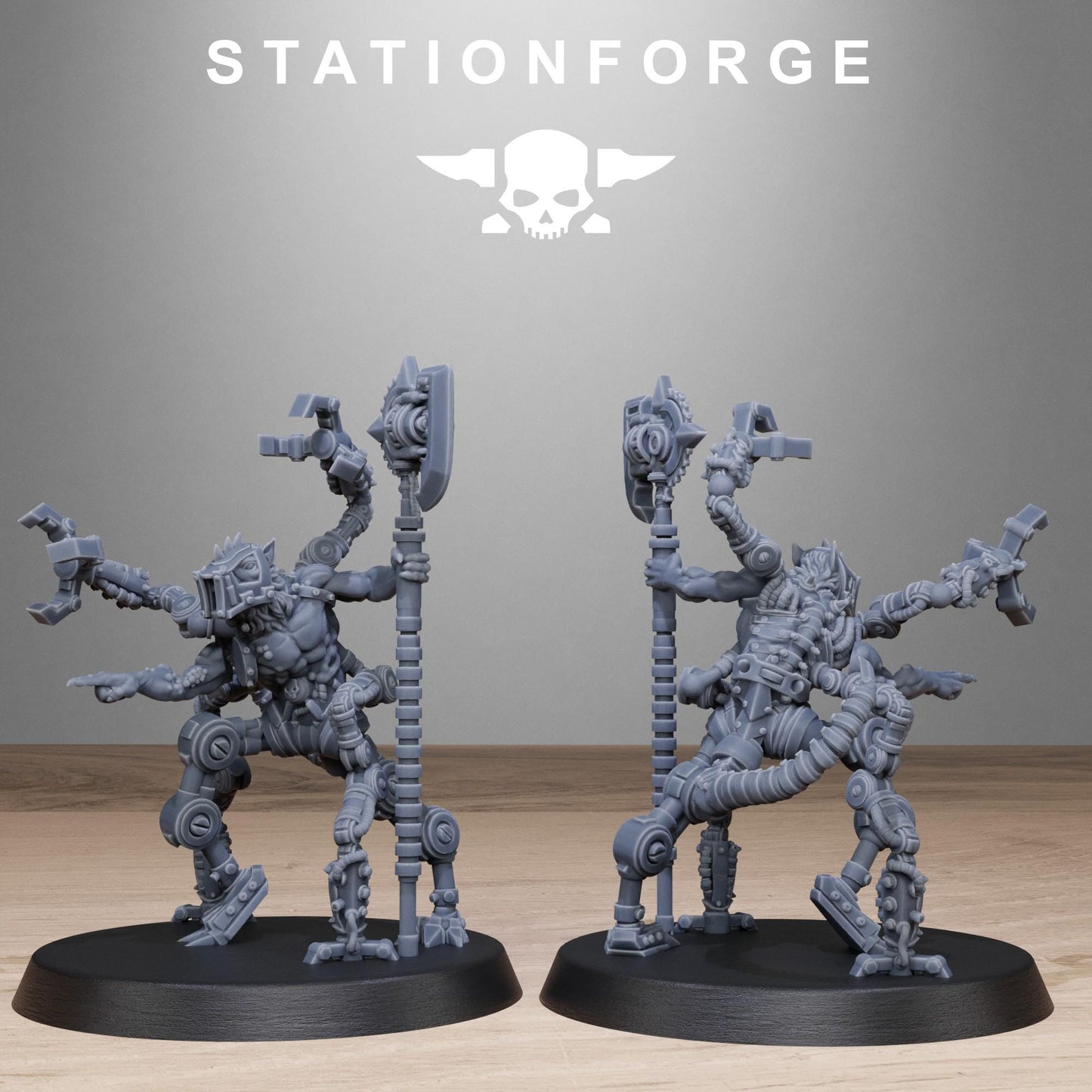 Raticus Technoclaw, Space Techno-Rats, monopose Sci-Fi warriors by STATIONFORGE, Sci-Fi Wargames Rat-Themed Grimdark miniatures
