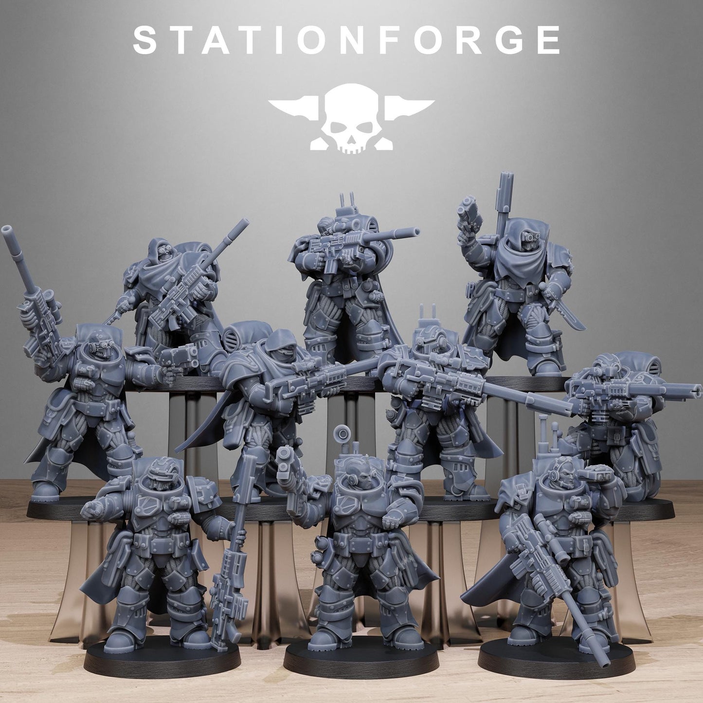Socratis Snipers, Modular Sci-Fi Marine warriors by STATIONFORGE, Grimdark Wargames Proxy