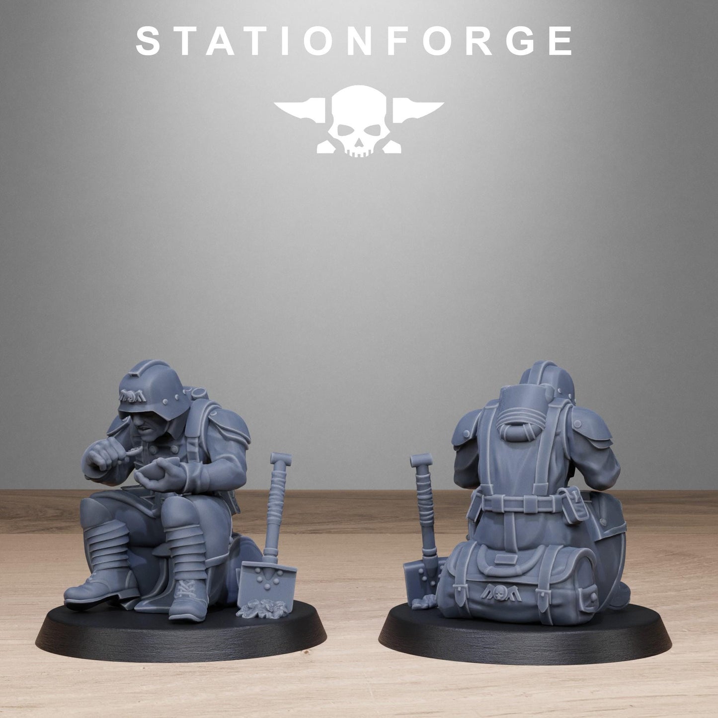 GrimGuard Chill Squad, Death Korps Proxy, Sci-Fi Wargames Miniatures by STATIONFORGE