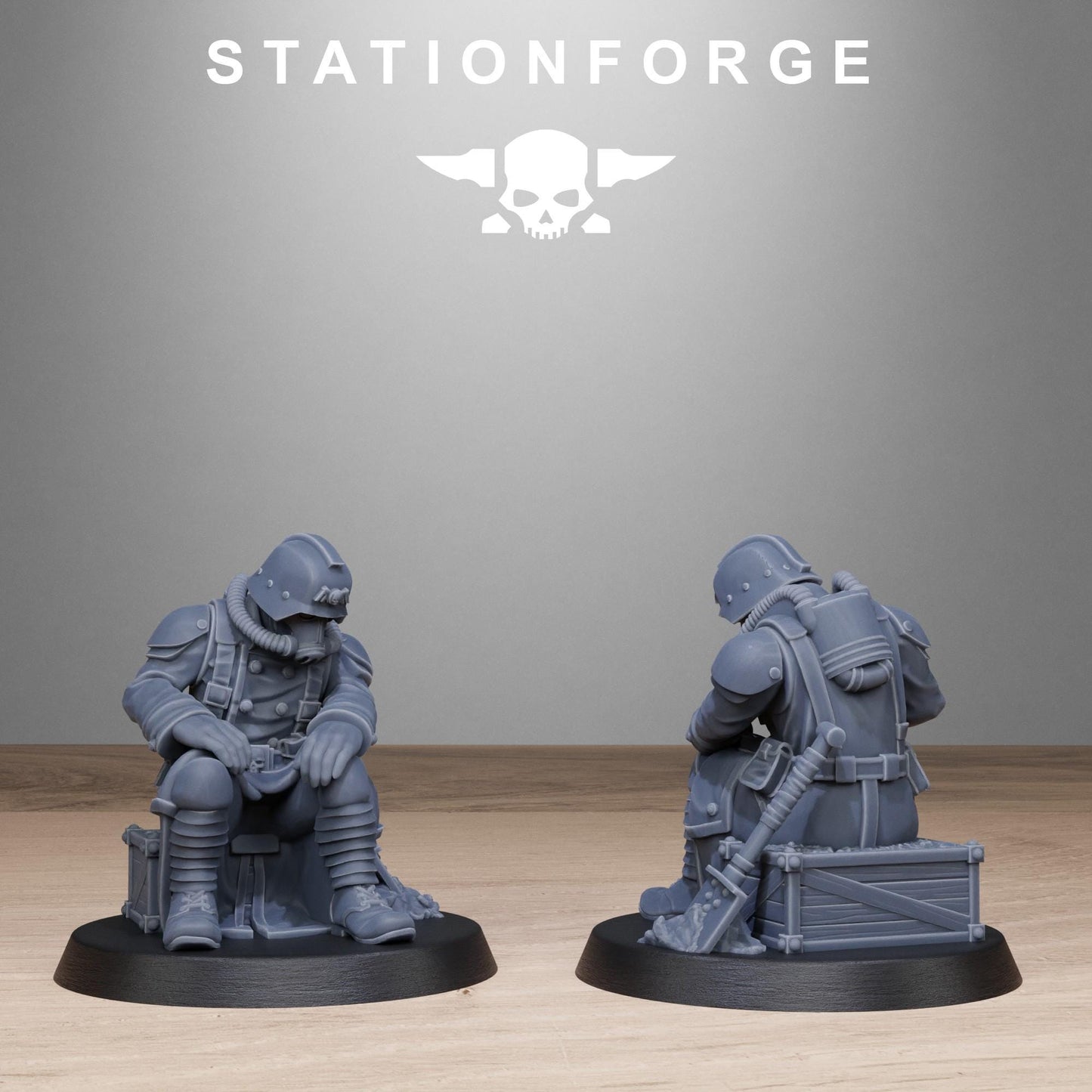 GrimGuard Chill Squad, Death Korps Proxy, Sci-Fi Wargames Miniatures by STATIONFORGE