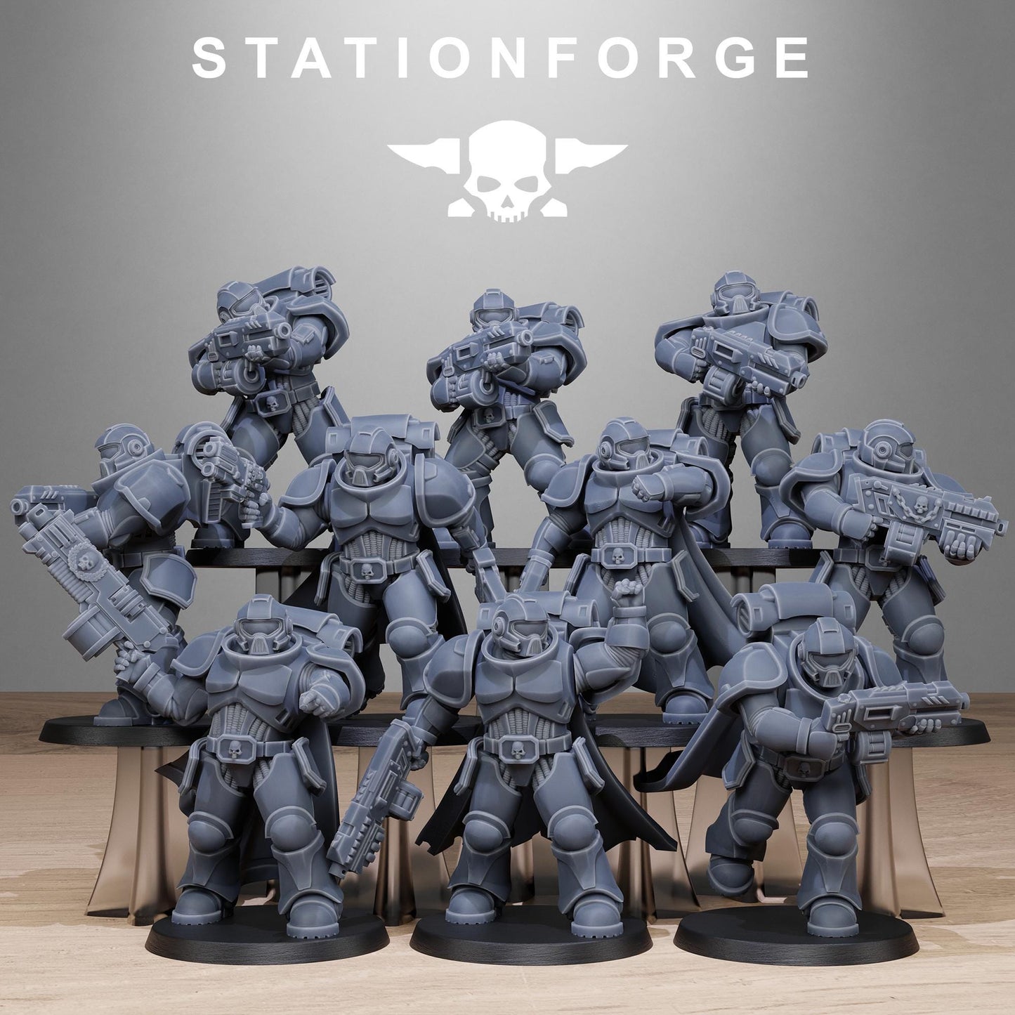 Socratis Brutes, Modular Sci-Fi Marine warriors by STATIONFORGE, Grimdark Wargames Proxy