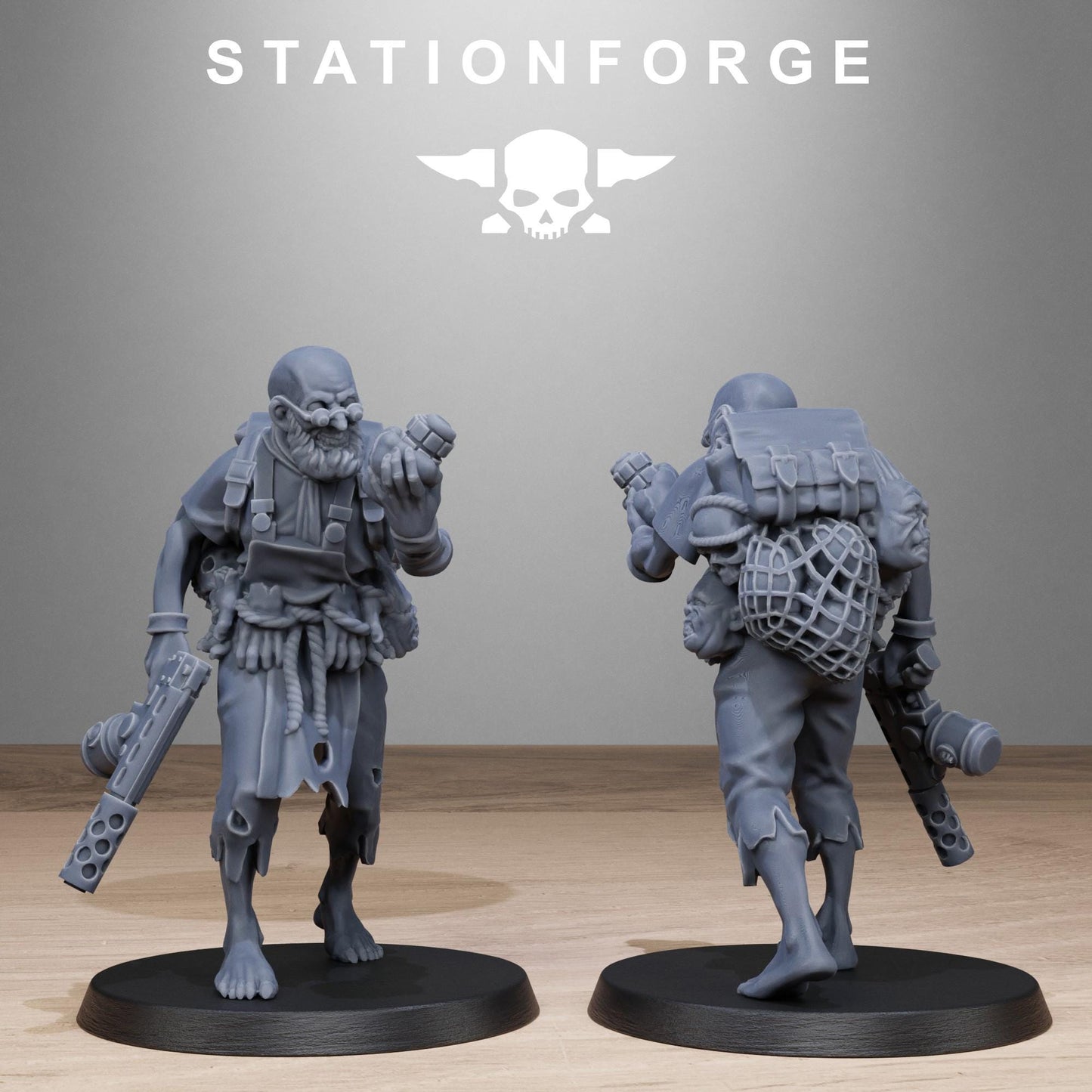 Corrupted Guard Abhumans, Chaos Worshipper Sci-Fi Wargames Miniatures by STATIONFORGE, Corrupted Imperial Guard