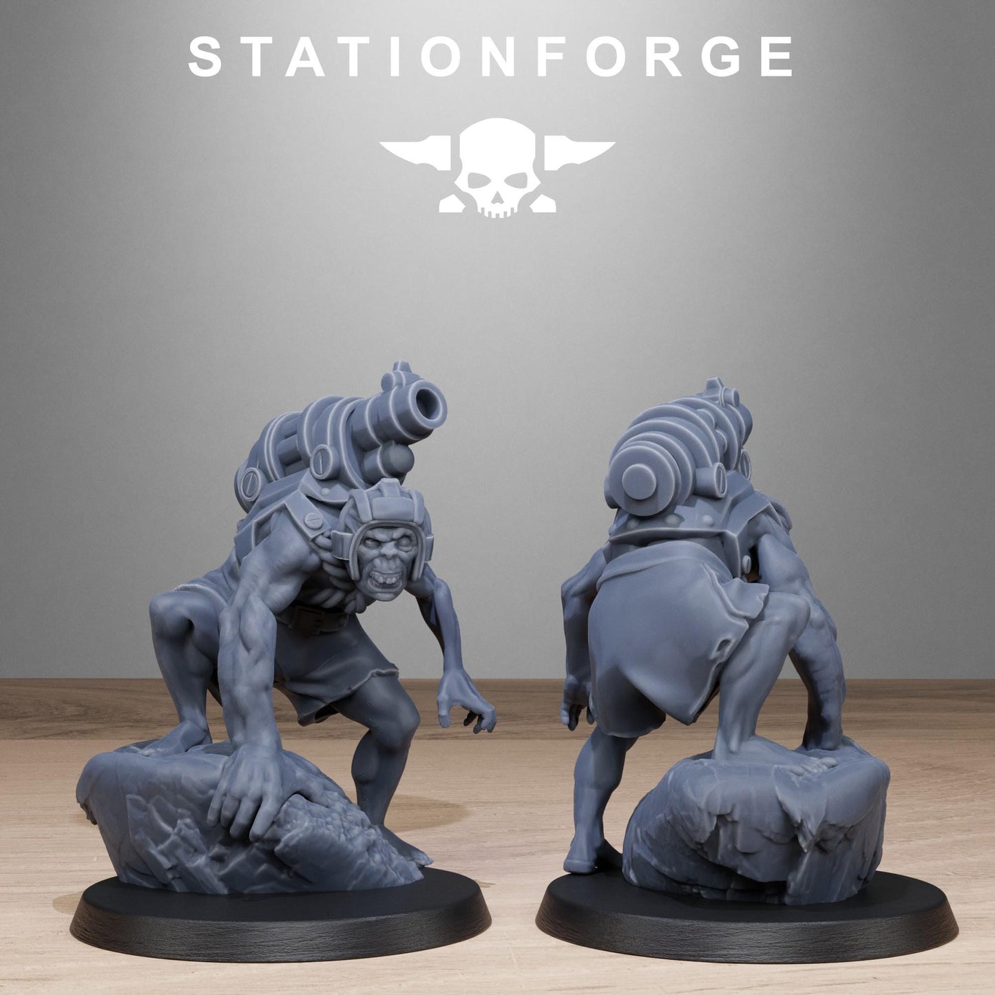 Corrupted Guard Abhumans, Chaos Worshipper Sci-Fi Wargames Miniatures by STATIONFORGE, Corrupted Imperial Guard