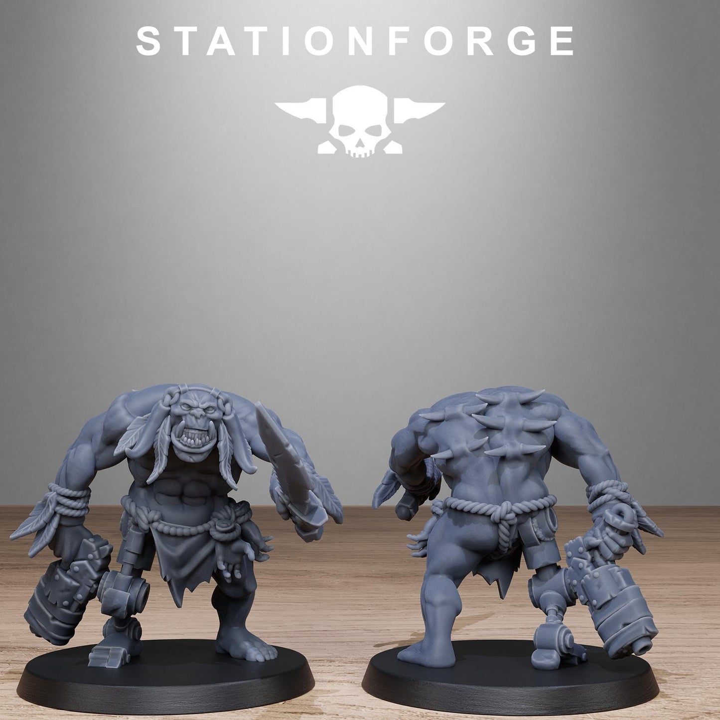 Orkaz Tribal Infantry, Space-Faring Orkish Menace Sculpted by STATIONFORGE, Grimdark Compatible, Sci-Fi Wargame Scale