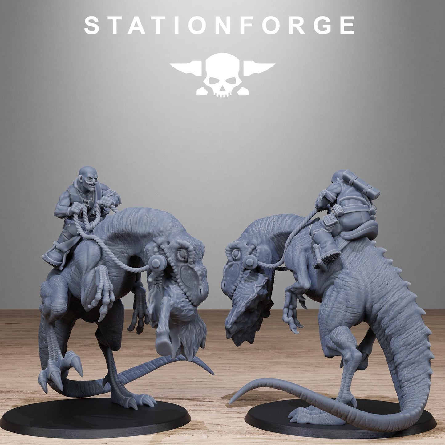GrimGuard Jungle Raptors, Modular Set Miniatures by STATIONFORGE,  Imperial guard cavalry regiment