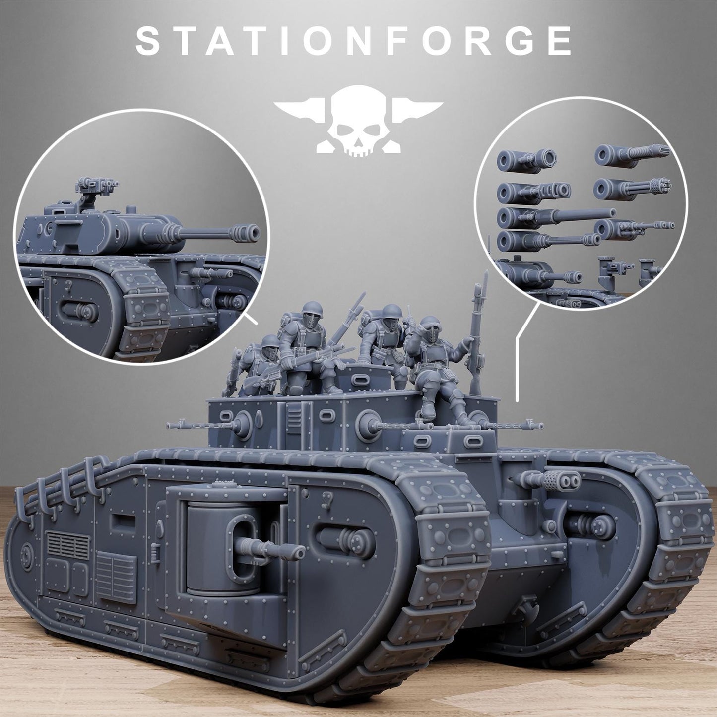 FreeGuard Heavy Tank - GrimGuard Heavy Tank, Sci-Fi Space Guard Soldiers by STATIONFORGE
