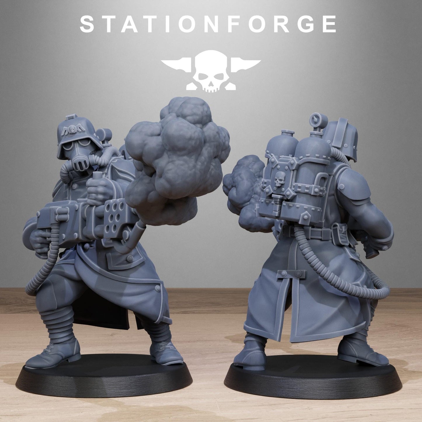 GrimGuard Flamers, Death Korps Proxy, Sci-Fi Wargames Miniatures by STATIONFORGE