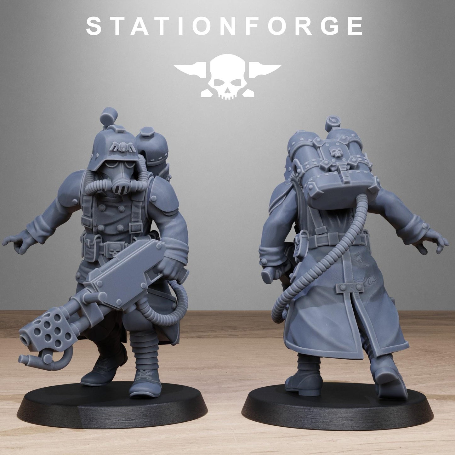 GrimGuard Flamers, Death Korps Proxy, Sci-Fi Wargames Miniatures by STATIONFORGE