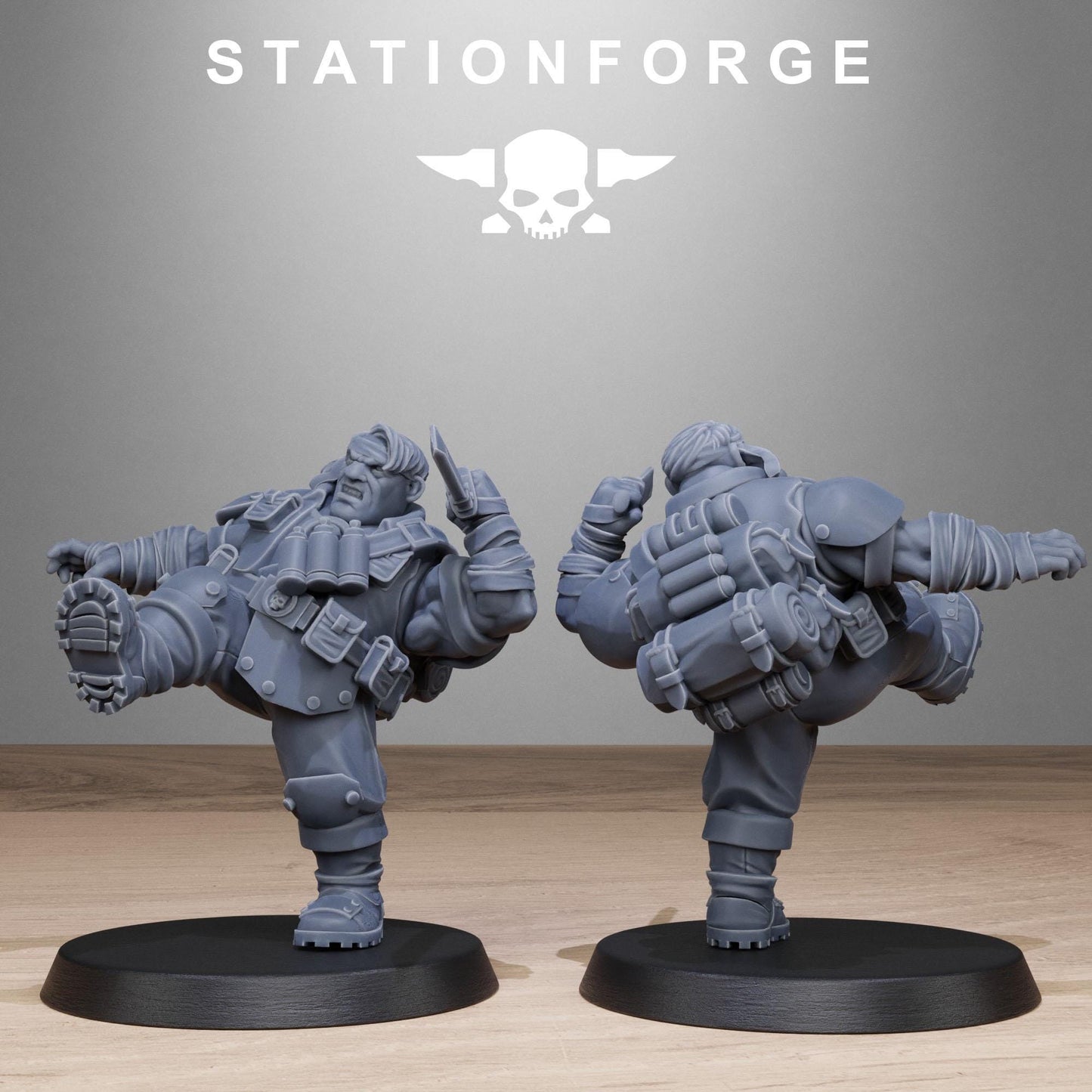 GrimGuard Jungle Fighter Mutants, Imperial Guard Proxy, Sci-Fi Wargames Miniatures by STATIONFORGE