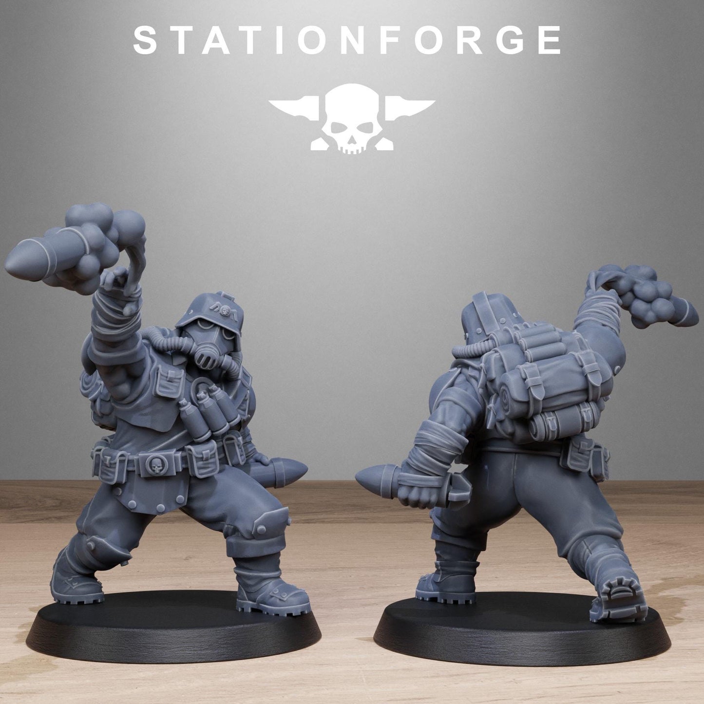 GrimGuard Jungle Fighter Mutants, Imperial Guard Proxy, Sci-Fi Wargames Miniatures by STATIONFORGE