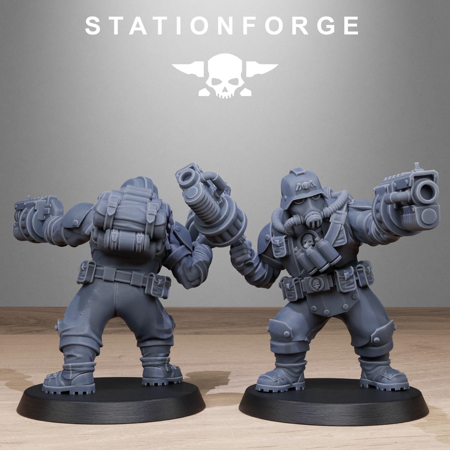 GrimGuard Jungle Fighter Mutants, Imperial Guard Proxy, Sci-Fi Wargames Miniatures by STATIONFORGE