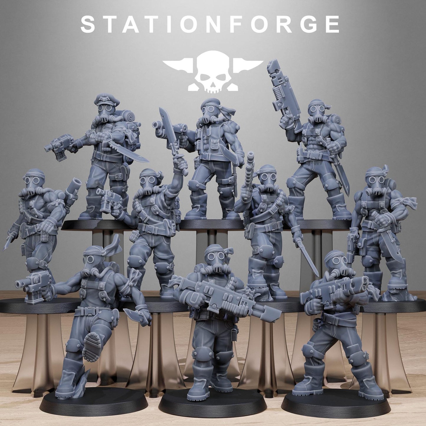 GrimGuard Jungle Fighters 2, Death Korps Proxy, Sci-Fi Wargames Miniatures by STATIONFORGE
