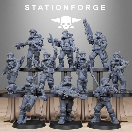GrimGuard Jungle Fighters 2, Death Korps Proxy, Sci-Fi Wargames Miniatures by STATIONFORGE
