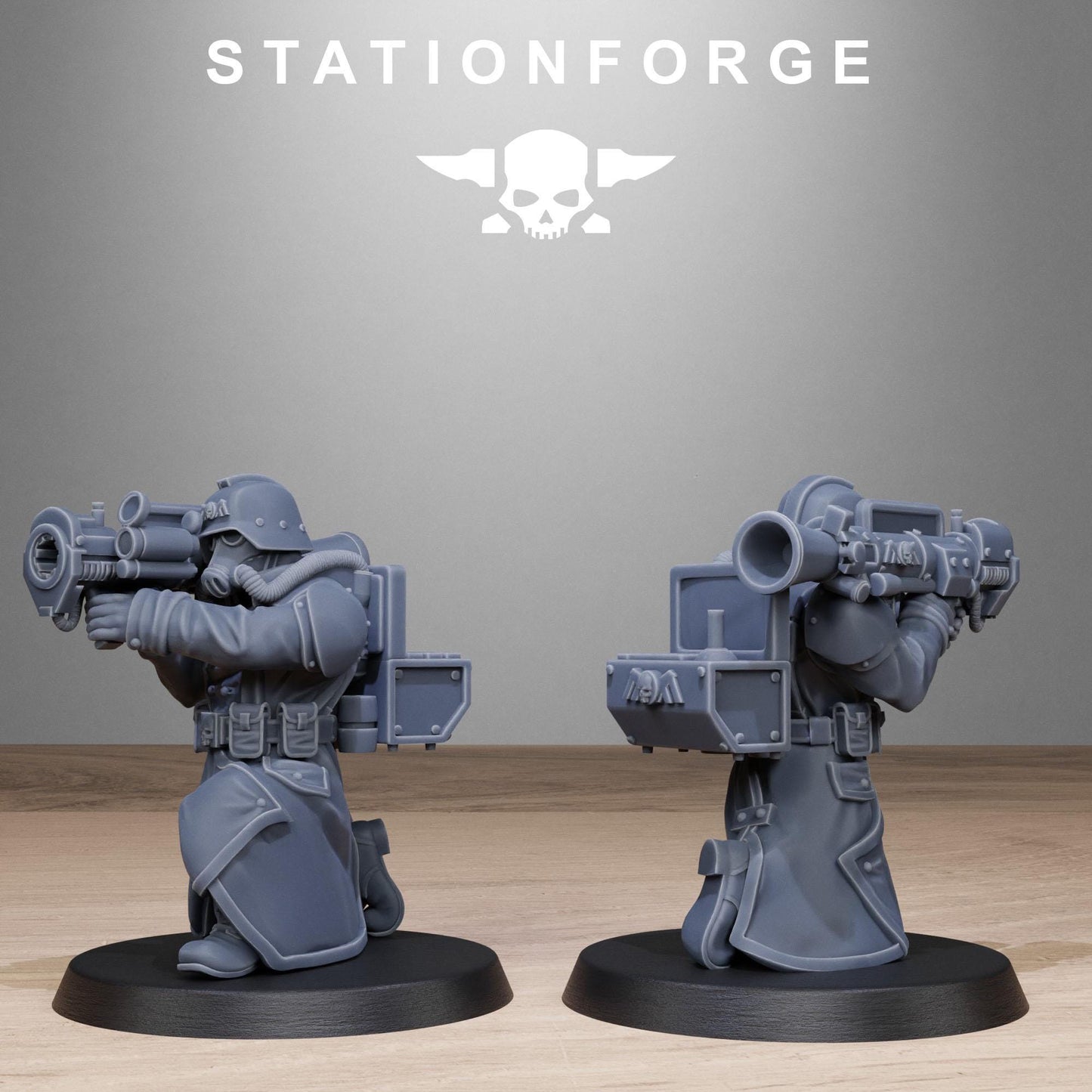 GrimGuard Rocketeers, Death Korps Proxy, Sci-Fi Wargames Miniatures by STATIONFORGE