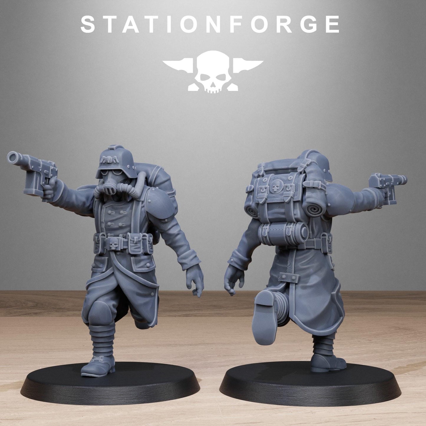 GrimGuard Rocketeers, Death Korps Proxy, Sci-Fi Wargames Miniatures by STATIONFORGE