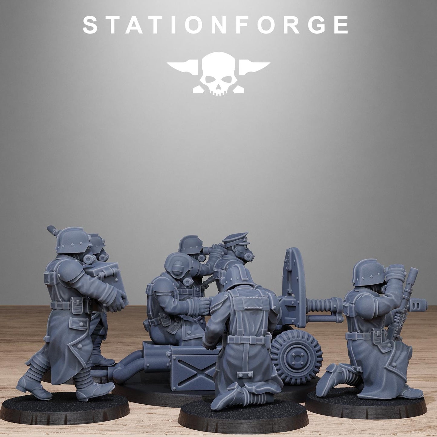 GrimGuard Battle Weapons 2.0, Heavy Weapons Team,  Imperial Guard Miniatures by STATIONFORGE