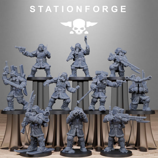 GrimGuard Frostwatch Patrol, Death Korps Proxy, Sci-Fi Wargames Miniatures by STATIONFORGE