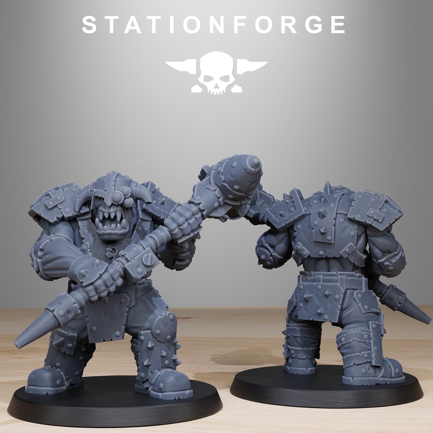 Orkaz Smashers, Space-Faring Orkish Menace Sculpted by STATIONFORGE, Grimdark Compatible, Sci-Fi Wargame Scale