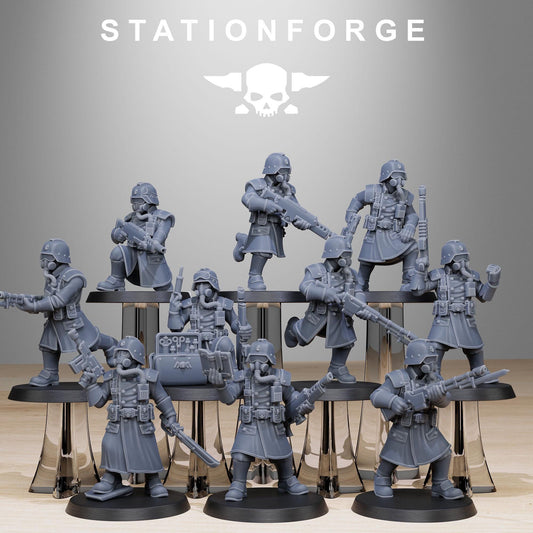 Grimguard Militants, Death Korps Proxy, Sci-Fi Wargames Miniatures by STATIONFORGE