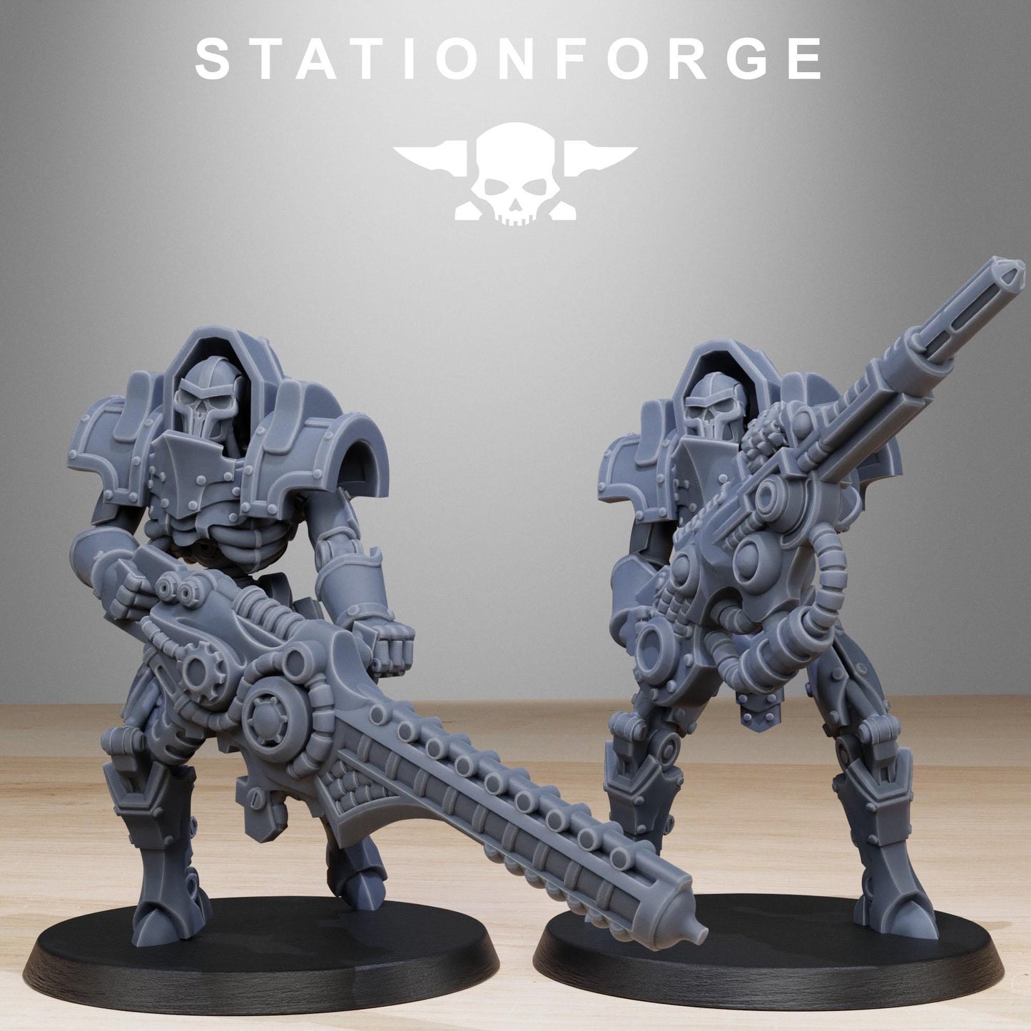 Astronet Heavy Infantry, Modular Sci-Fi Undead Robot Warriors by STATIONFORGE, Grimdark Wargames Proxy