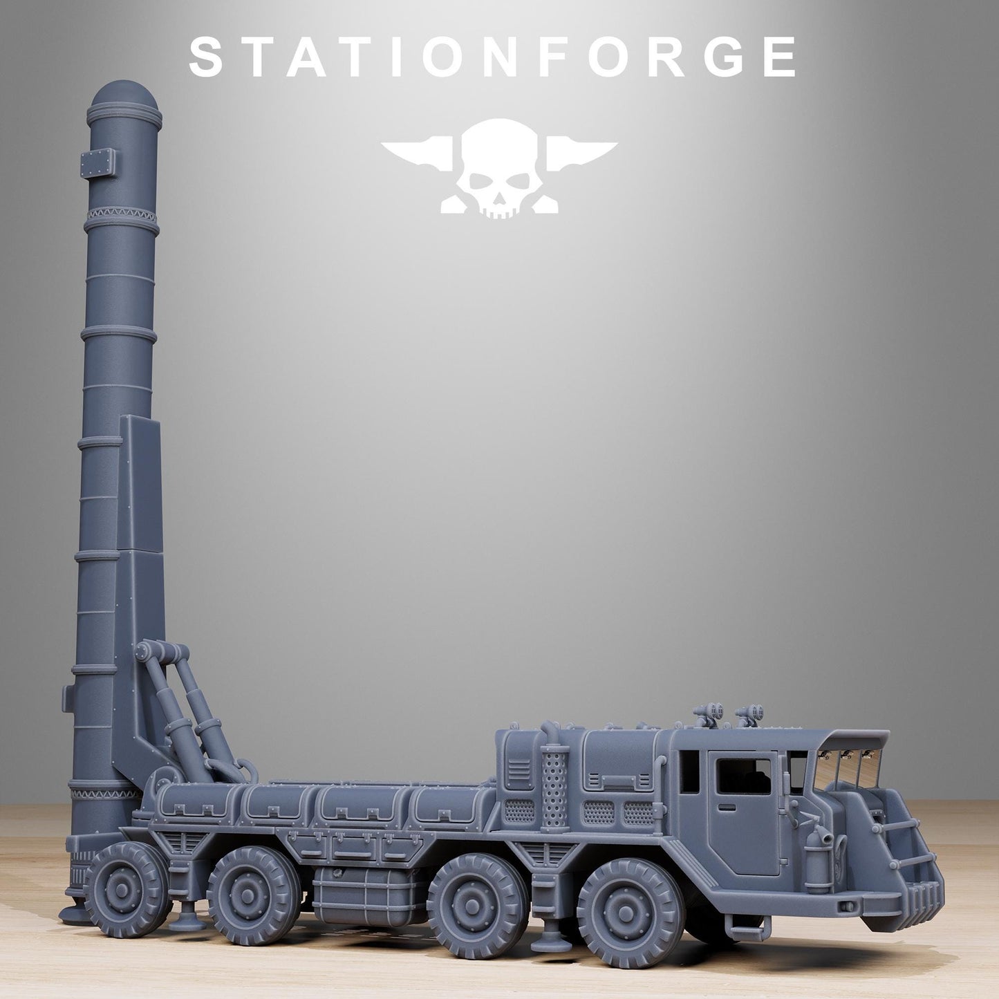 GrimGuard Artillery Vehicle, Modular Sci-Fi Guardsmen Vehicle by STATIONFORGE, Sci-fi Wargames Proxy, Imperial Guard Transport Truck