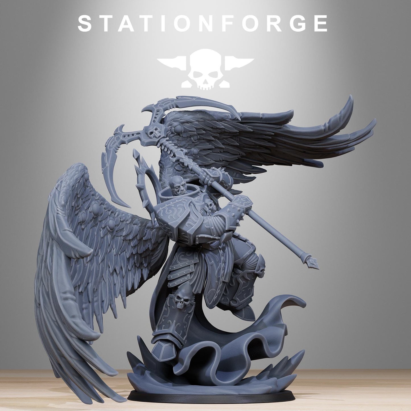 Corrupted Archon Angel, Chaotic Daemonic Monopose Miniatures Sculpted by STATIONFORGE  for Wargames set in the Grimdark Future