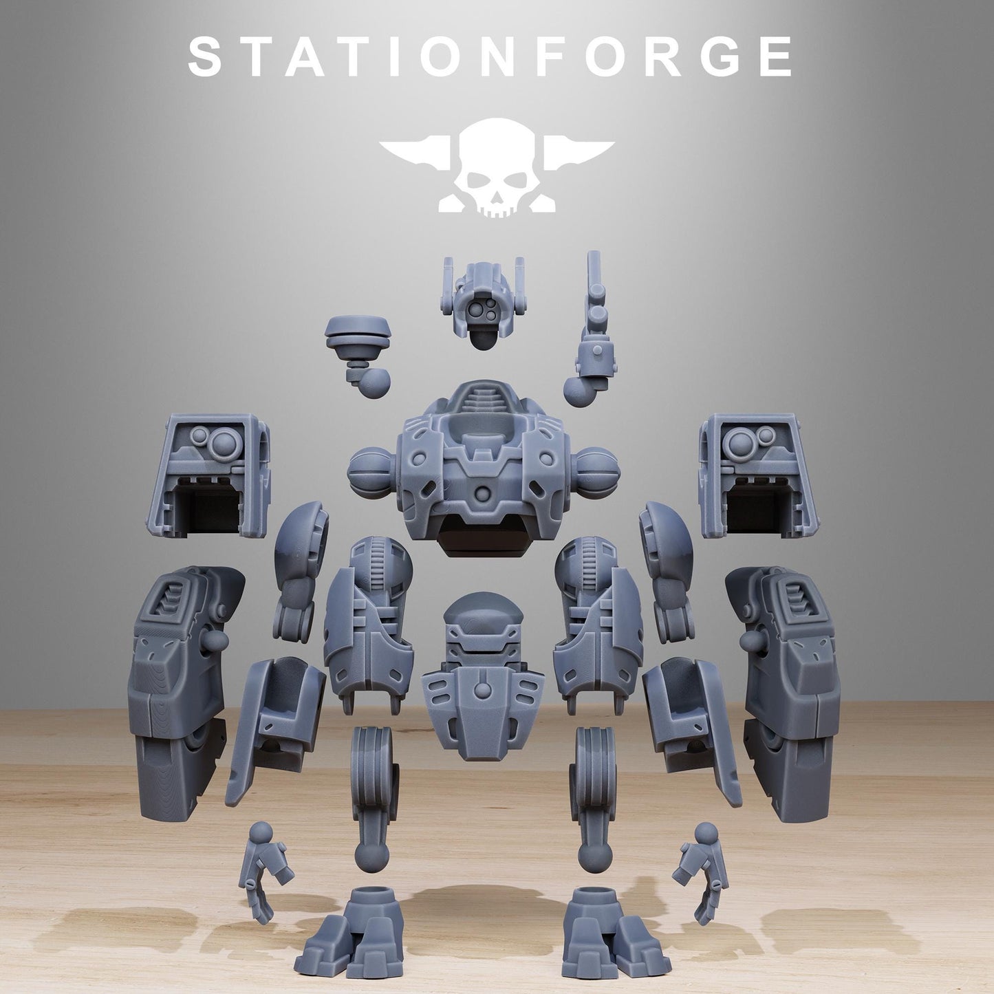 Tarion Strike Mechs Mk1 Builder Kit, Communitarian Alien Infantry, Sci-Fi Wargames Miniatures by STATIONFORGE