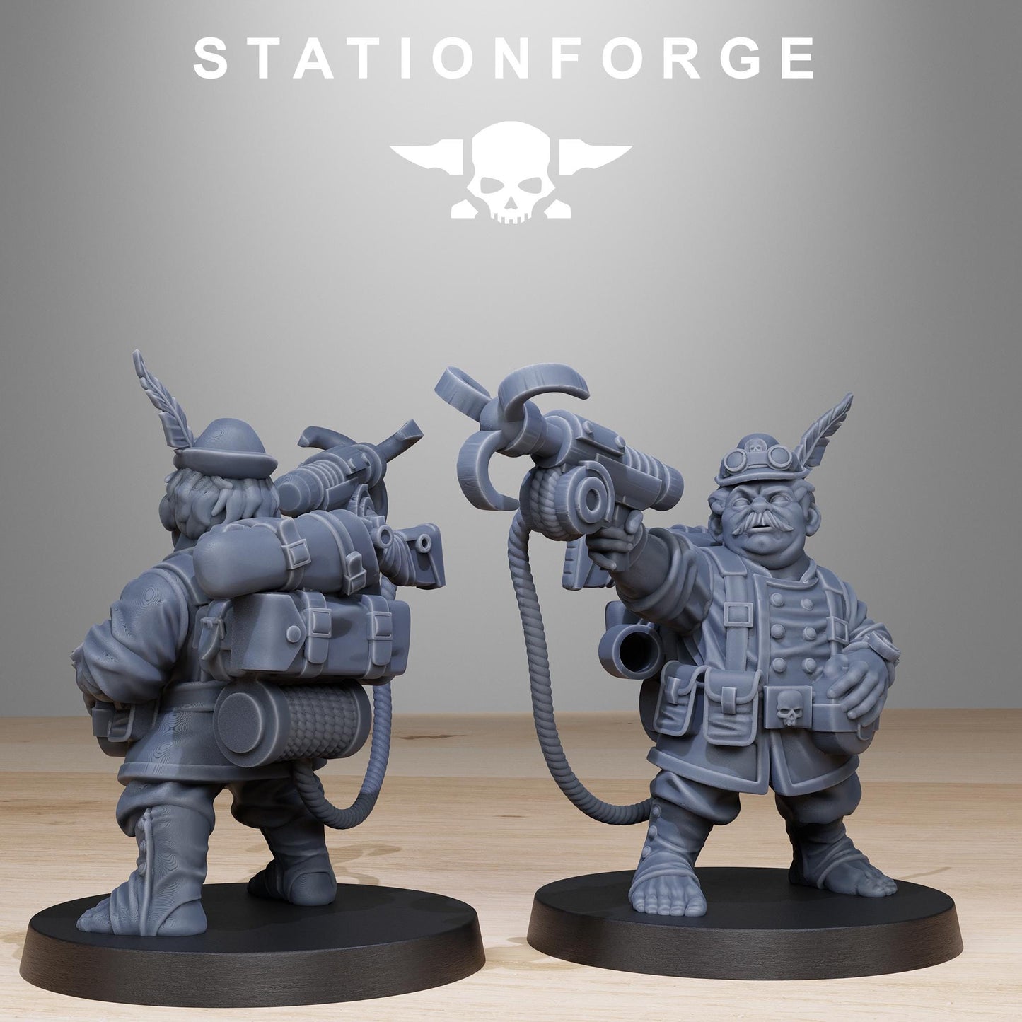 GrimGuard Skulldart Trappers, Death Korps Proxy, Sci-Fi Wargames Miniatures by STATIONFORGE