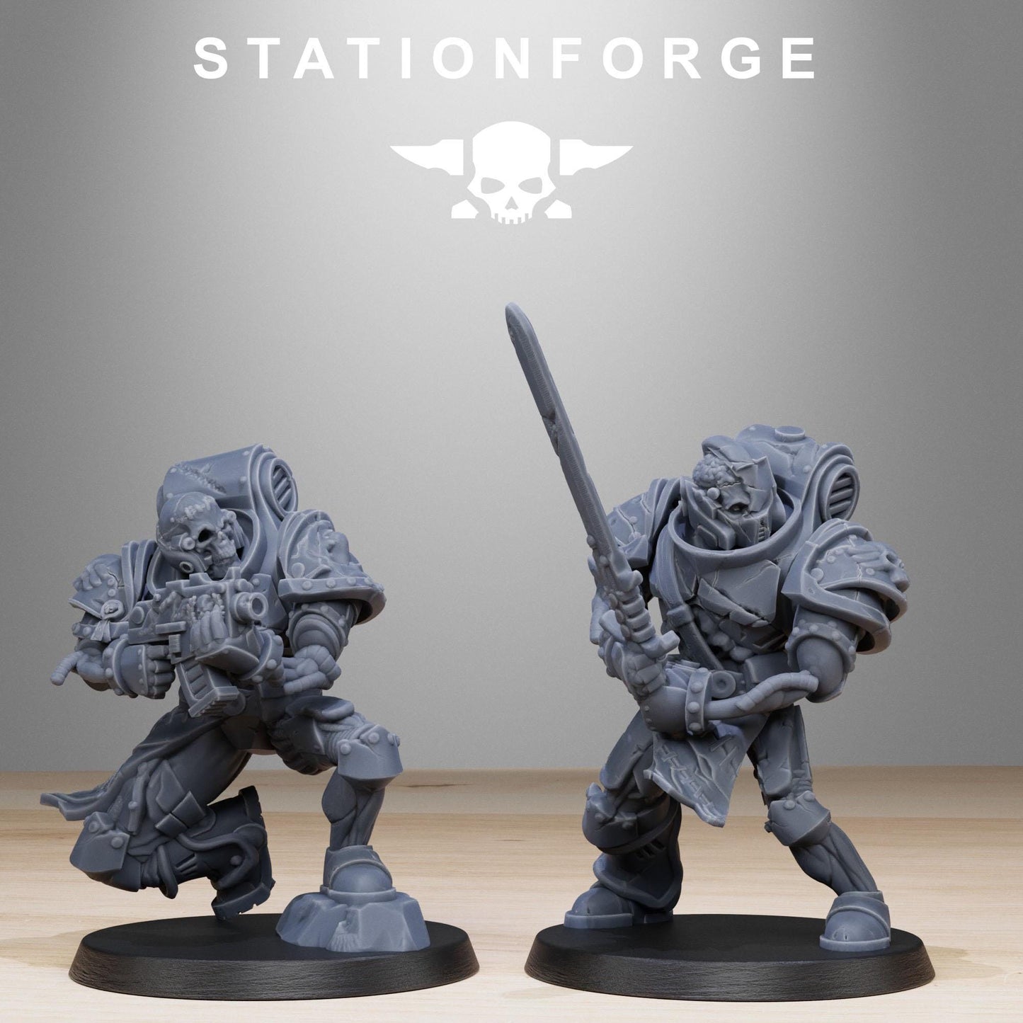 Socratis Zombies, Modular Sci-Fi Marine warriors by STATIONFORGE, Grimdark Wargames Proxy