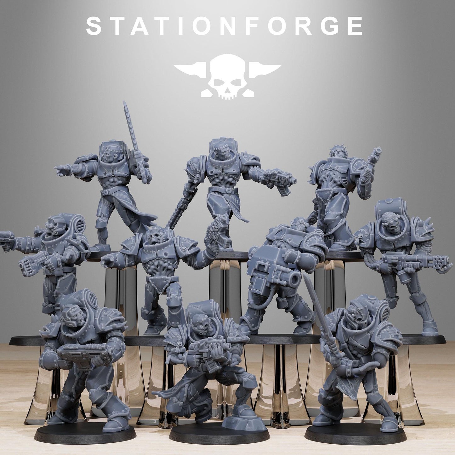 Socratis Zombies, Modular Sci-Fi Marine warriors by STATIONFORGE, Grimdark Wargames Proxy