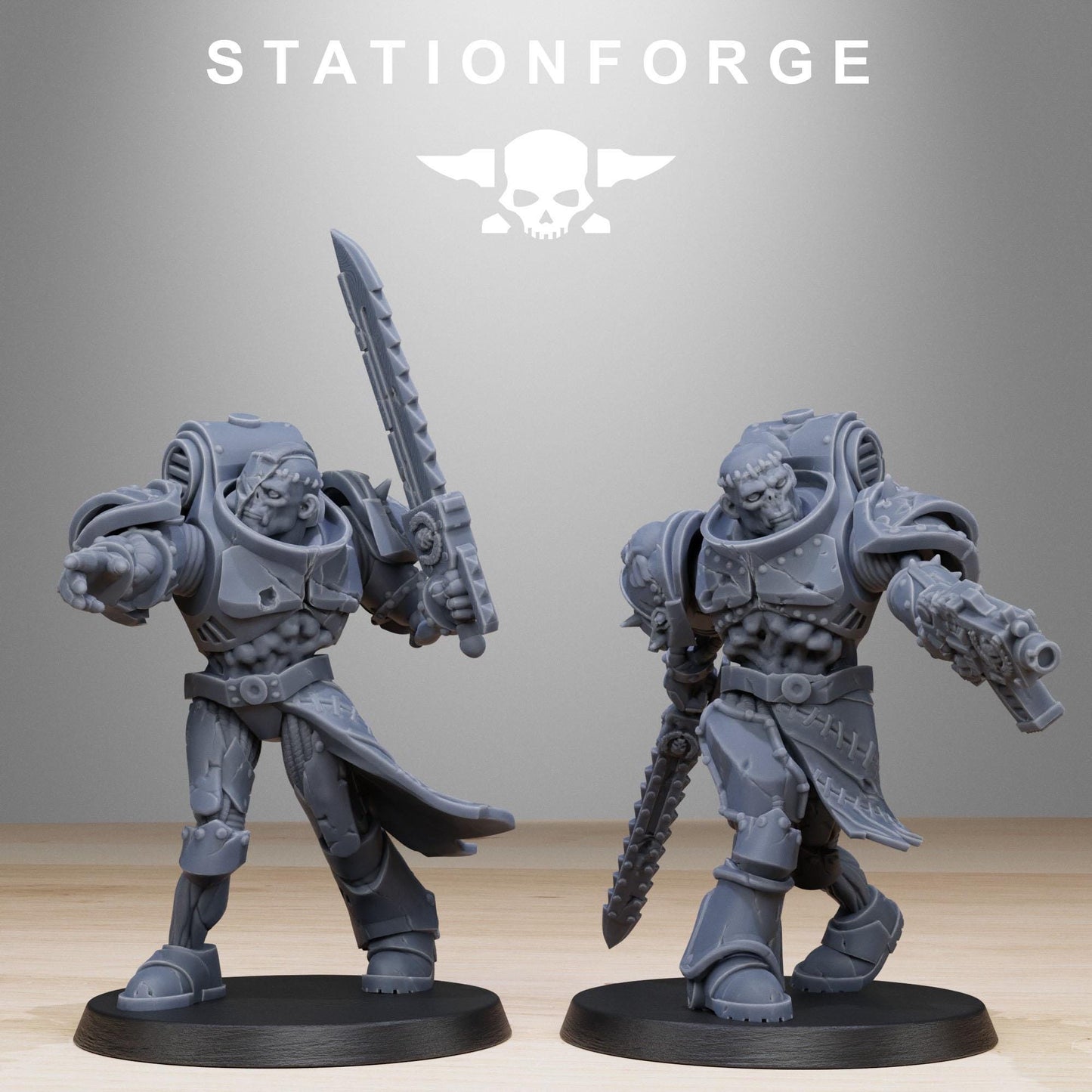 Socratis Zombies, Modular Sci-Fi Marine warriors by STATIONFORGE, Grimdark Wargames Proxy