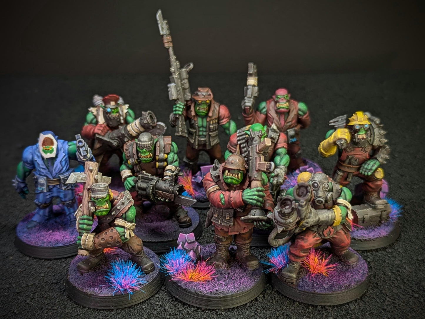 Orkaz Team Fighters, Space-Faring Orkish Menace Sculpted by STATIONFORGE, Grimdark Compatible, Sci-Fi Wargame Scale