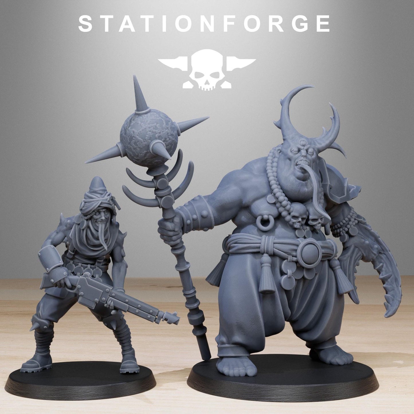 Corrupted Guard Lechers, Chaos Worshipper Sci-Fi Wargames Miniatures by STATIONFORGE, Corrupted Imperial Guard