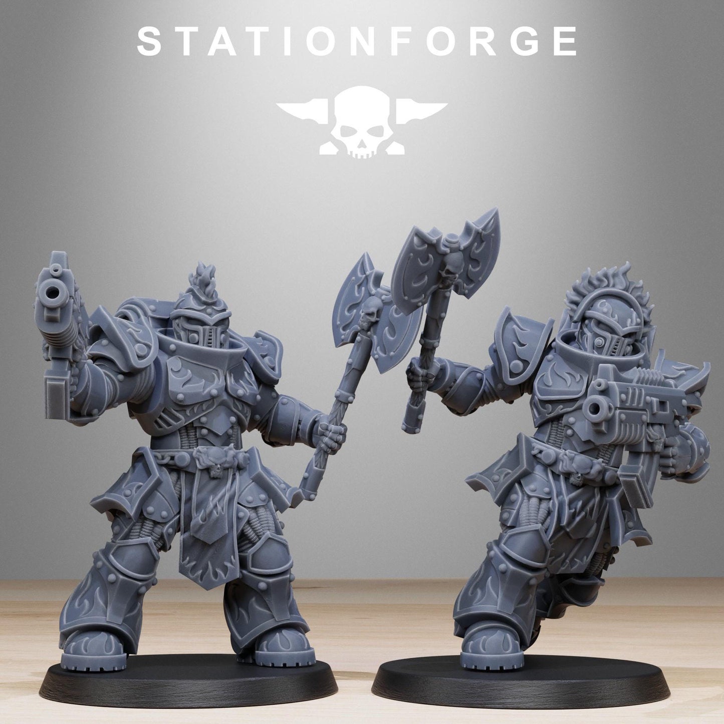 Socratis Dragon Knights, Modular Sci-Fi Marine warriors by STATIONFORGE, Grimdark Wargames Proxy