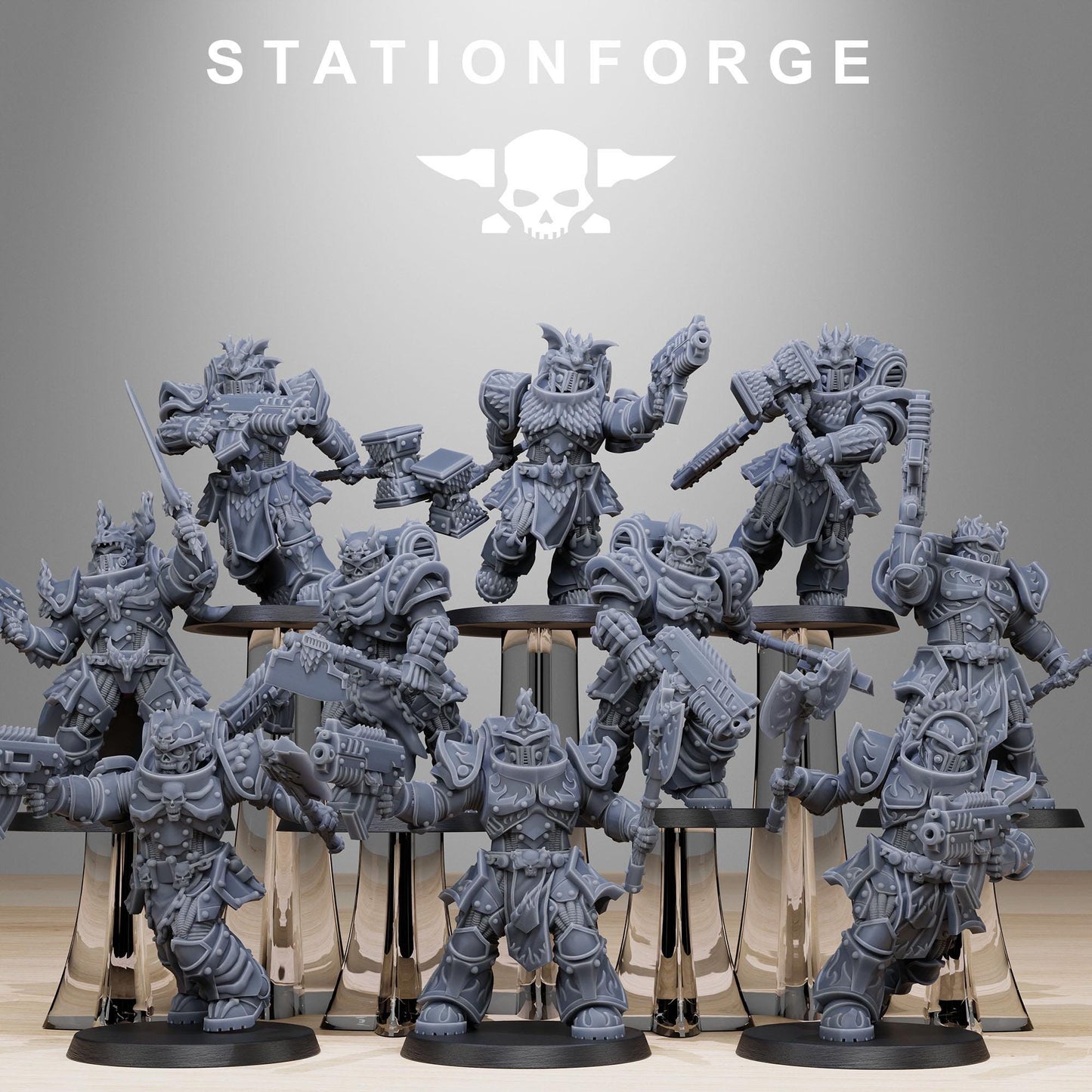 Socratis Dragon Knights, Modular Sci-Fi Marine warriors by STATIONFORGE, Grimdark Wargames Proxy