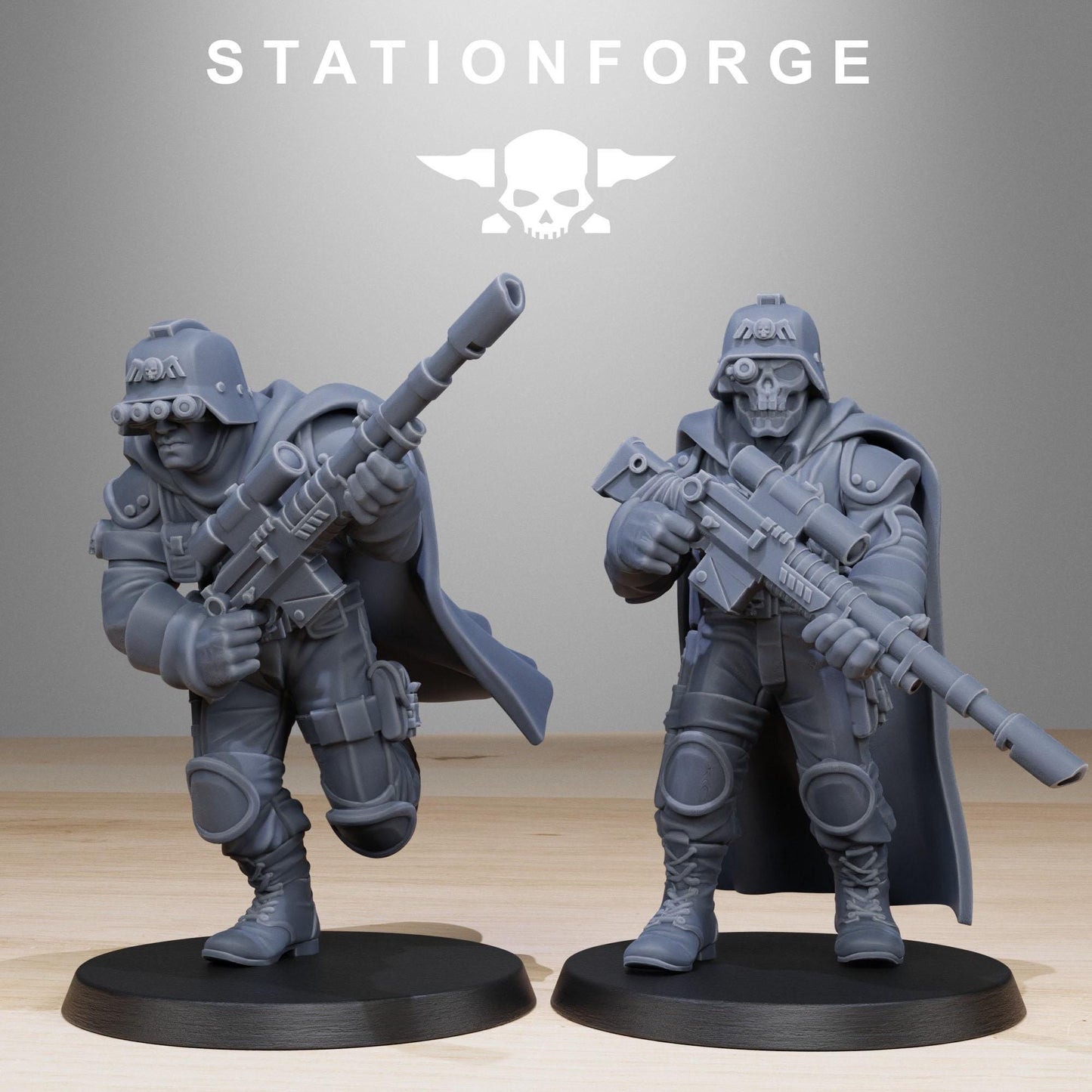 GrimGuard Snipers, Death Korps Proxy, Sci-Fi Wargames Miniatures by STATIONFORGE