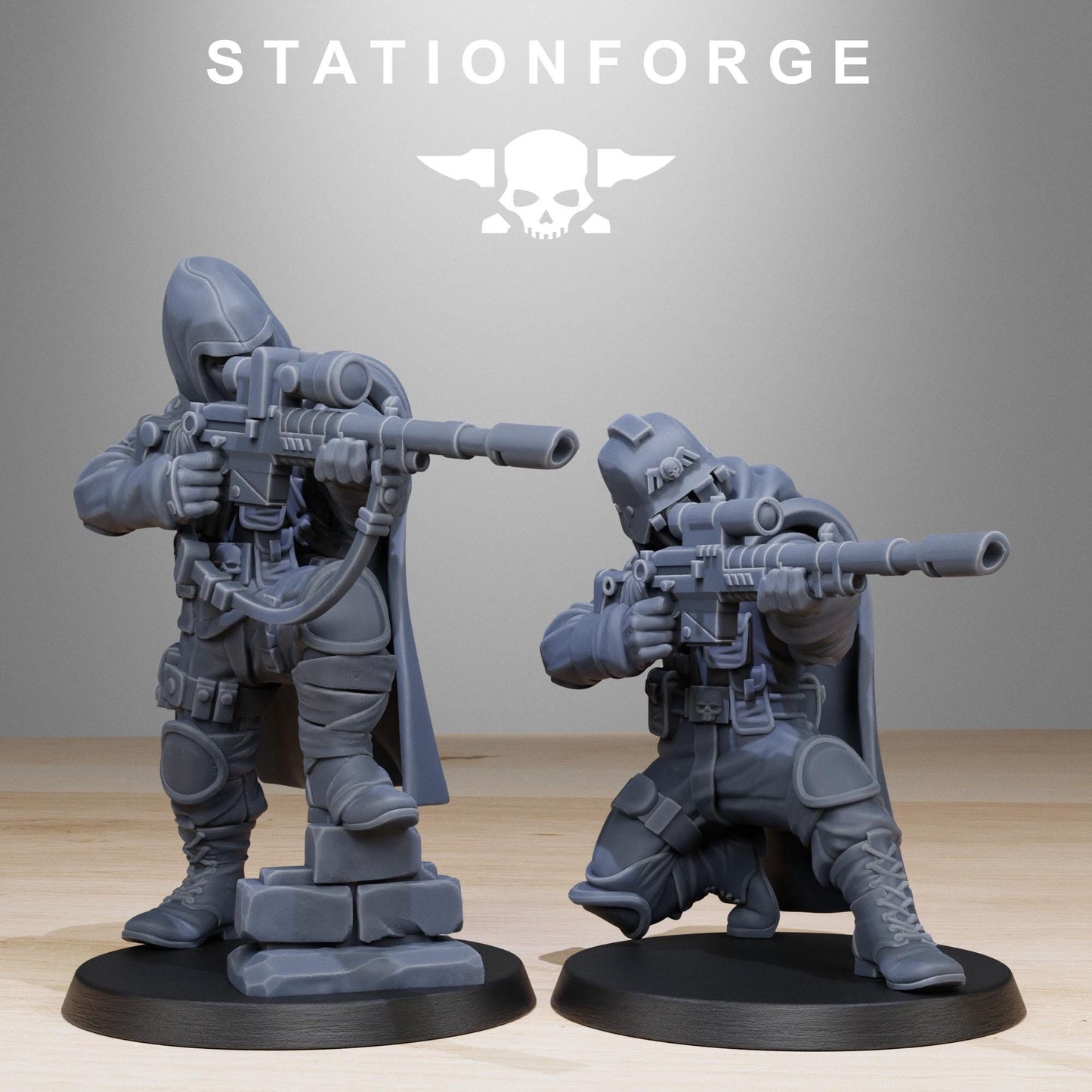 GrimGuard Snipers, Death Korps Proxy, Sci-Fi Wargames Miniatures by STATIONFORGE