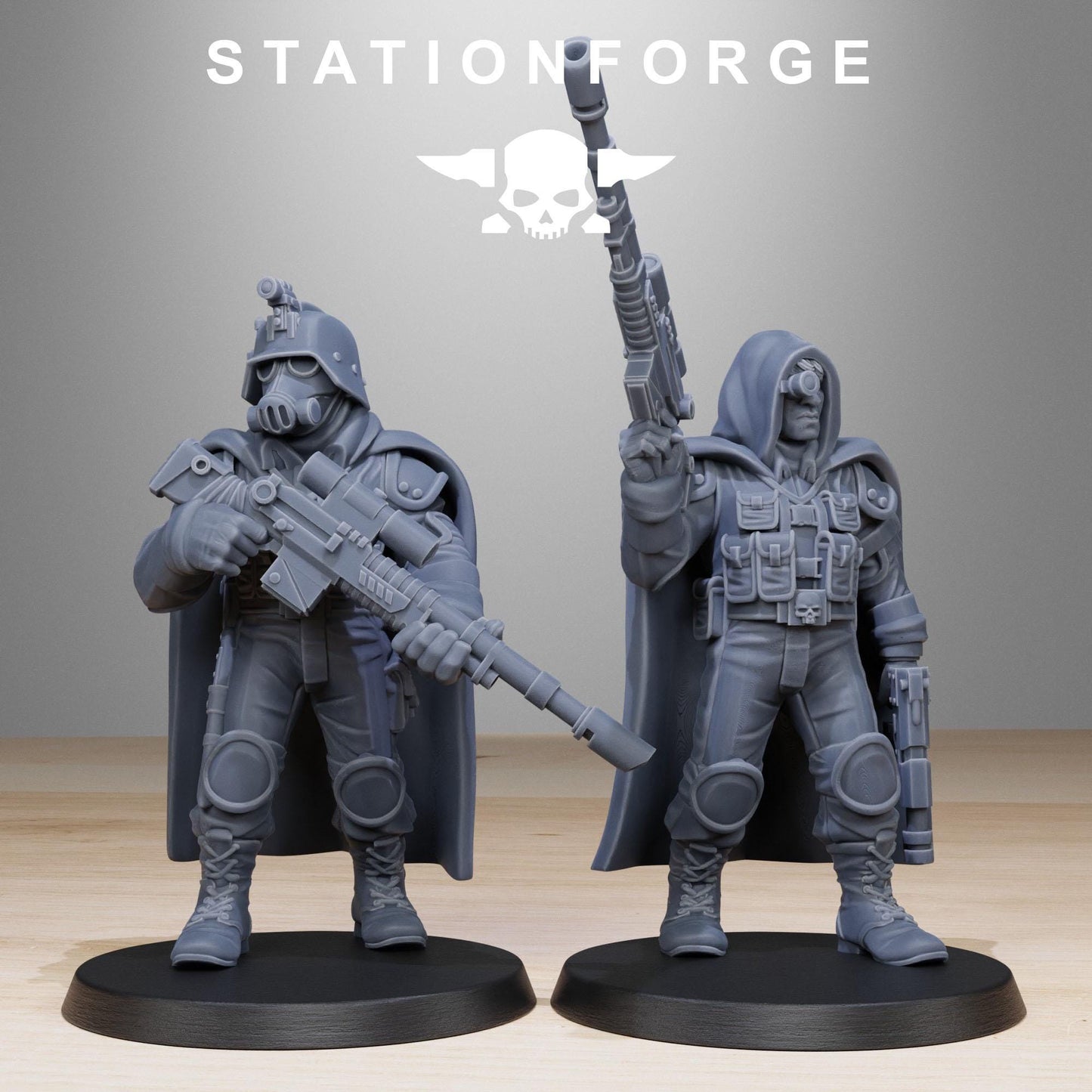 GrimGuard Snipers, Death Korps Proxy, Sci-Fi Wargames Miniatures by STATIONFORGE