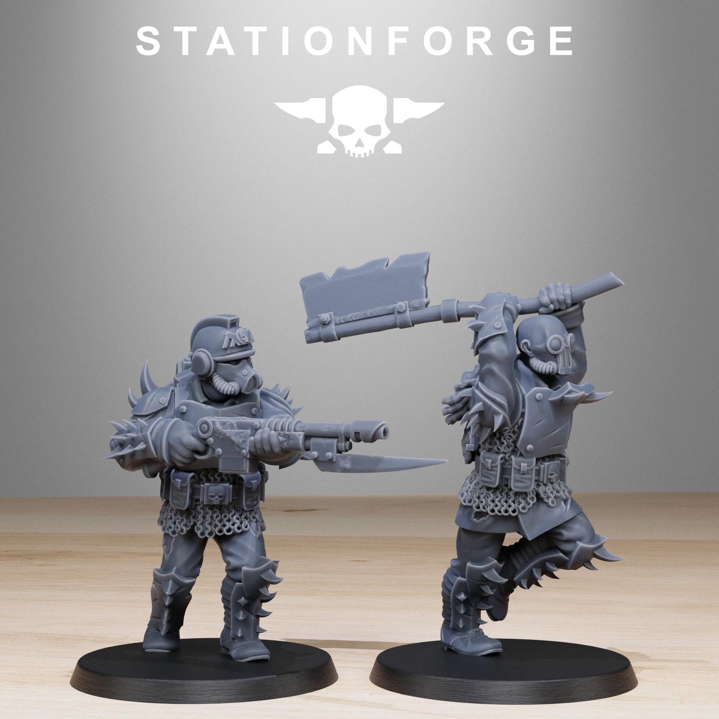 Corrupted Guard Builder Kit, Chaos Worshipper Sci-Fi Wargames Miniatures by STATIONFORGE, Corrupted Imperial Guard