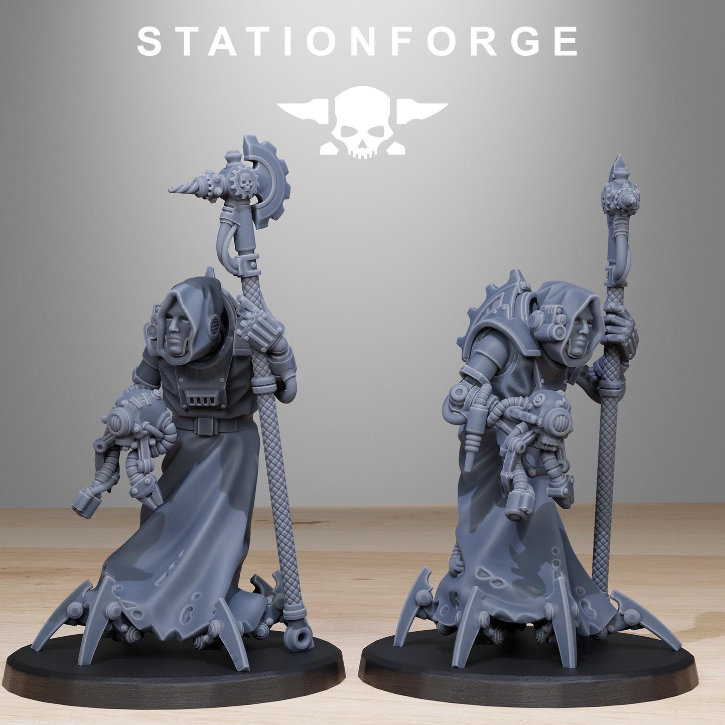Scavenger Elders, Space Techno-bots, modular Sci-Fi warriors by STATIONFORGE, Sci-Fi Wargames Cyber-themed Grimdark miniatures