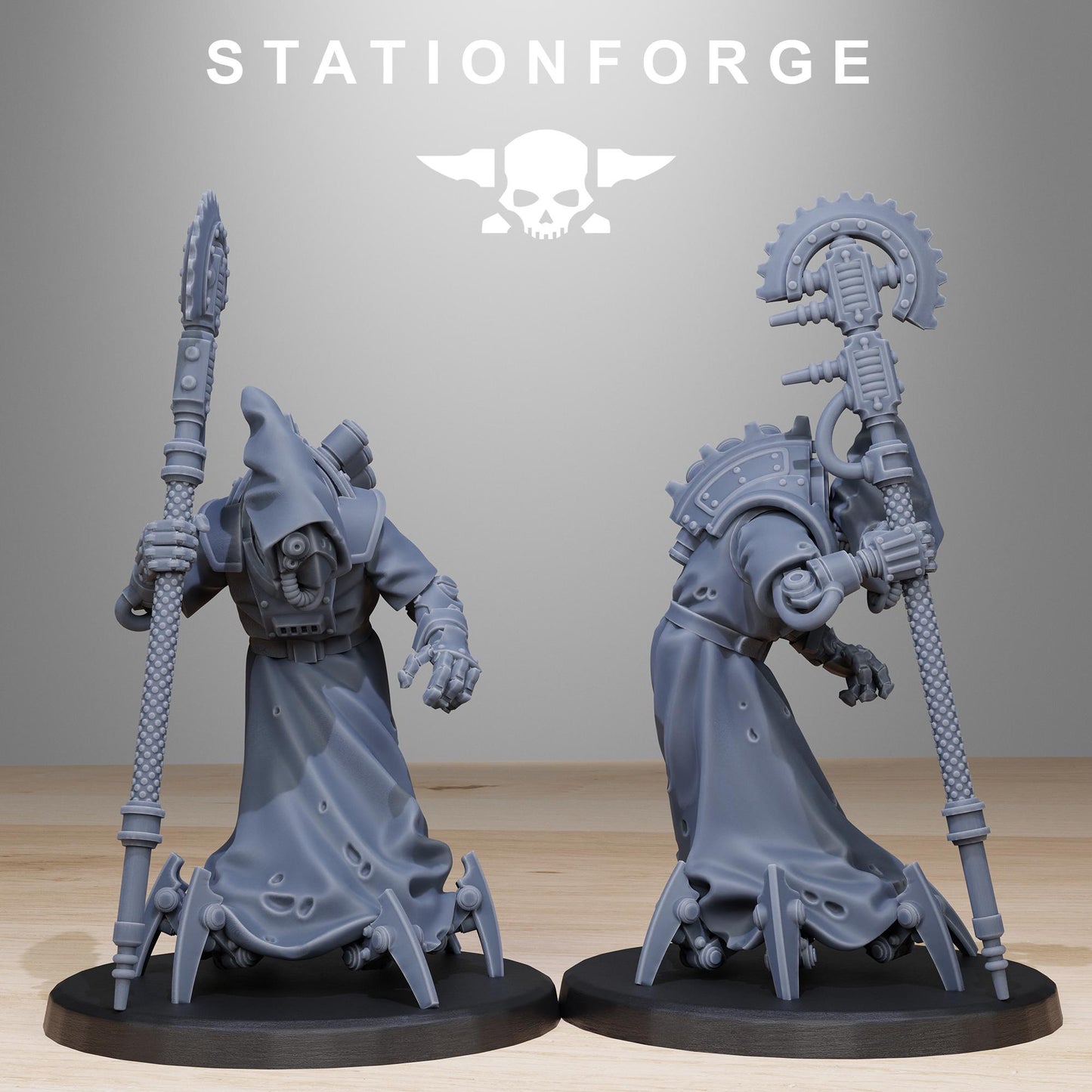 Scavenger Elders, Space Techno-bots, modular Sci-Fi warriors by STATIONFORGE, Sci-Fi Wargames Cyber-themed Grimdark miniatures