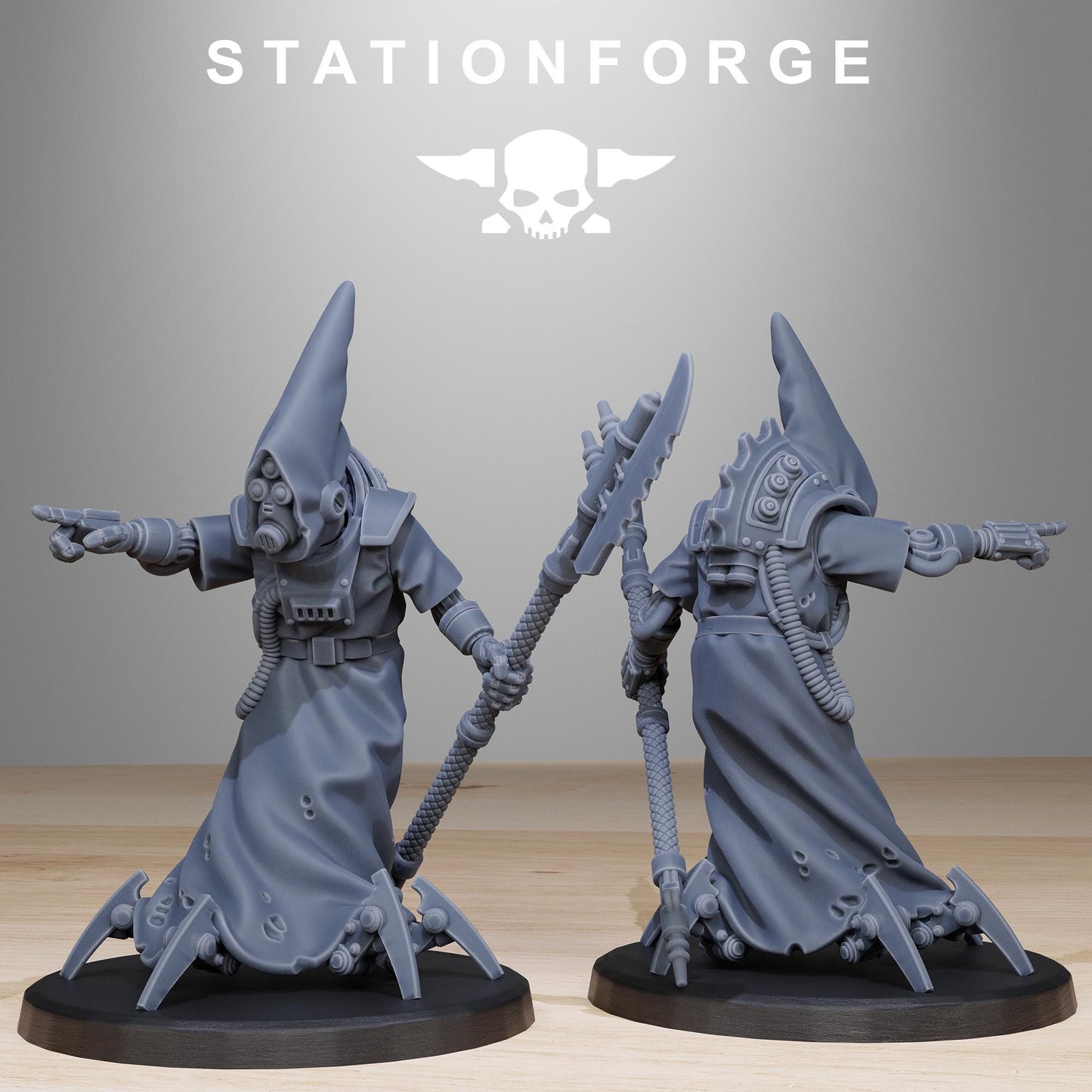 Scavenger Elders, Space Techno-bots, modular Sci-Fi warriors by STATIONFORGE, Sci-Fi Wargames Cyber-themed Grimdark miniatures