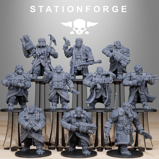 GrimGuard Frostwatch Mutants, Imperial Guard Proxy, Sci-Fi Wargames Miniatures by STATIONFORGE