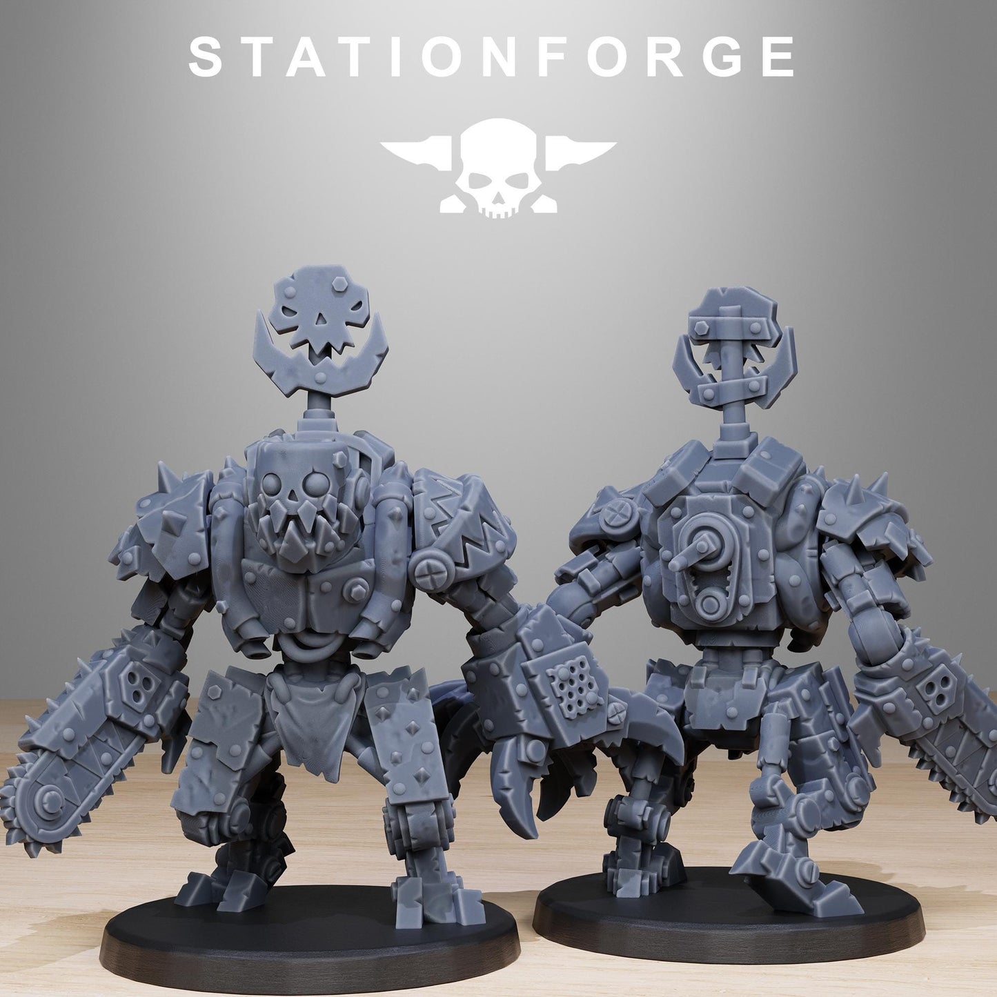 Orkaz Bots Infantry, Space-Faring Orkish Menace Sculpted by STATIONFORGE, Grimdark Compatible, Sci-Fi Wargame Scale
