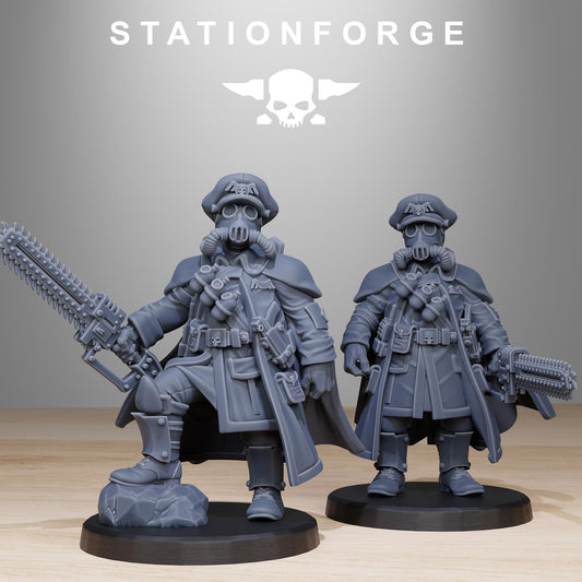GrimGuard Frostwatch Officer, Death Korps Proxy, Sci-Fi Wargames Miniatures by STATIONFORGE