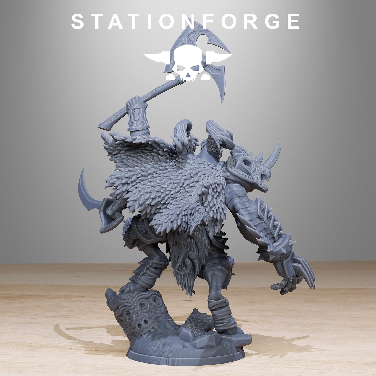 Corrupted Gladiator, Chaos Worshipper Sci-Fi Wargames Miniatures by STATIONFORGE, Corrupted Imperial Guard