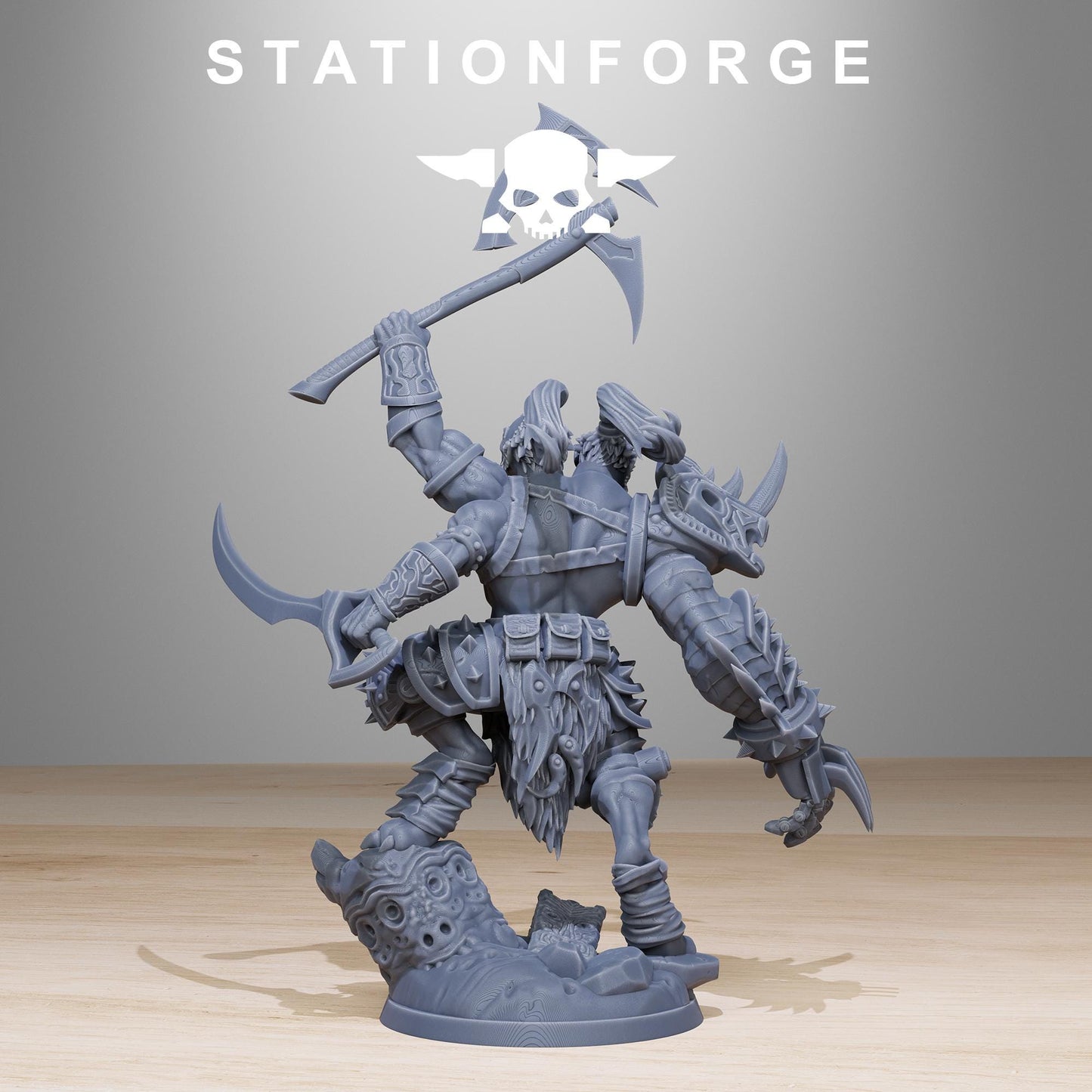Corrupted Gladiator, Chaos Worshipper Sci-Fi Wargames Miniatures by STATIONFORGE, Corrupted Imperial Guard