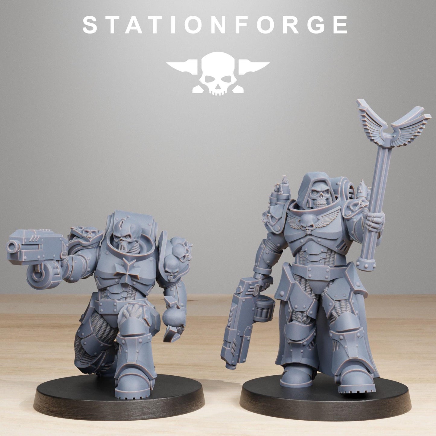 Socratis Reverends, Modular Sci-Fi Marine warriors by STATIONFORGE, Grimdark Wargames Proxy