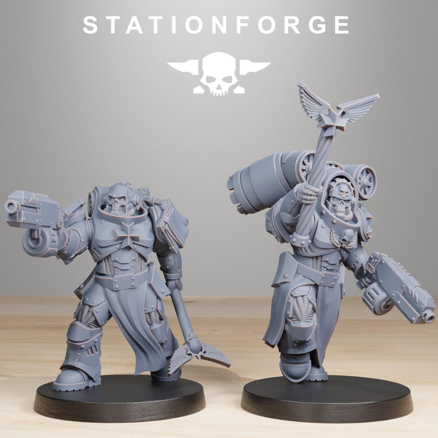 Socratis Reverends, Modular Sci-Fi Marine warriors by STATIONFORGE, Grimdark Wargames Proxy